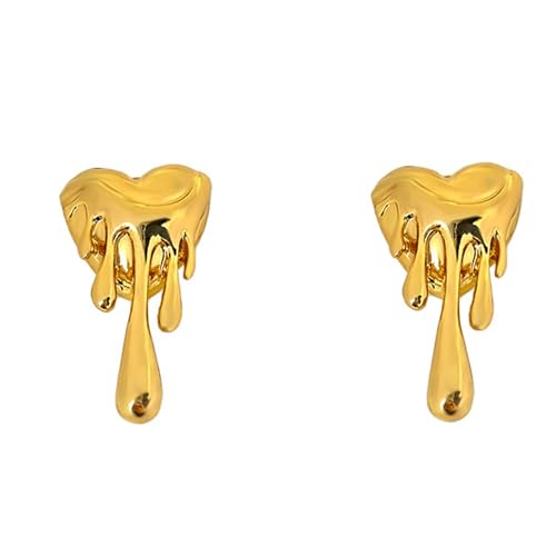 Delikate Schmelzende Herzohrringe Premium Legierung Materialien Leichter Komfort Alltags Modeaccessoires Legierungsohrringe Stil von YUGSHNKFC