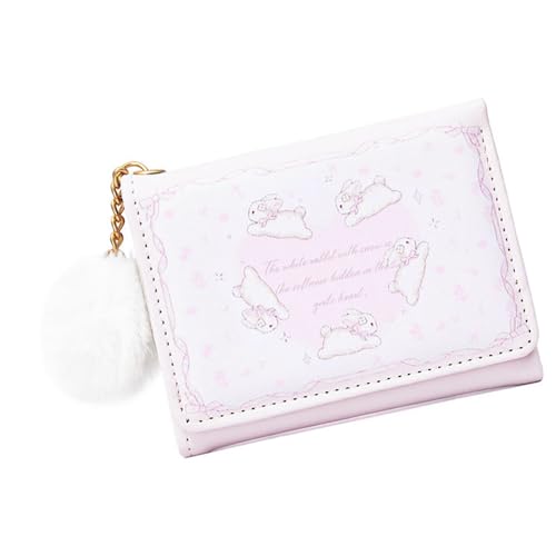 Dreifach gefaltete Geldbörse, schöne Münztasche, Cartoon-Kaninchen-Geldbörse, PU-Leder, Kleingeldbörse im koreanischen Stil, kurze Geldbörse mit Kartenhalter, dreifach gefaltete Geldbörse, schöne von YUGSHNKFC