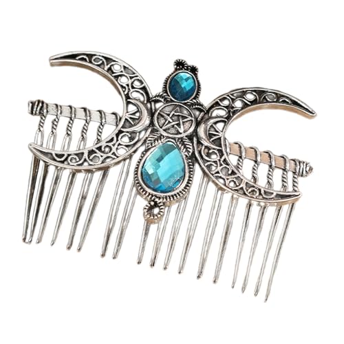 Edelsteine ​​besetztes Haar Kamm Doppel Halbmontage Doppelcrescent Accessoire Für Tägliche Eleganzen Stilvolle Weibliche Haare von YUGSHNKFC