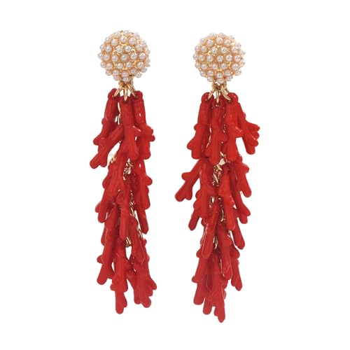 Einzigartige Korallenförmige Harzohrringe Mit Schimmernden Perlen Detail Komfortable Leichte Schmuck Geschenk Korallendesign Ohrringe Einzigartige Korallenförmige Harzohrringe Mit Schimmernden Perlen Detail Komfortable Leichte Schmuck Geschenk Korallendesign Ohrringe von YUGSHNKFC