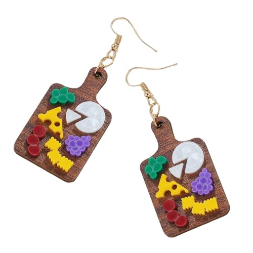 Elegante Miniatur Lebensmittel Teller Ohrringe Schmuckzubehör Tragbar Für Trendige Trendsetters Und Humorvolle Enthusiasten Party Tragen Ohrringe von YUGSHNKFC