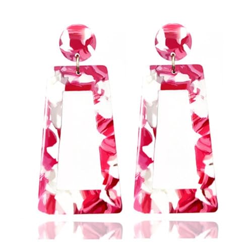 Elegante Trapez-Ohrringe, Acetat, Damen-Ohrringe, handgefertigt, Acetat-Textur, geeignet für Büro und Party, handgefertigt von YUGSHNKFC