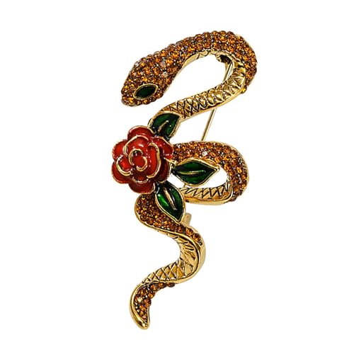 Elegante Vintage Schlange Brosche Schöne Dekorierte Schlange Schmuck Strudy Alloy Lappel Pin Charm Alloy von YUGSHNKFC