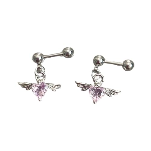 Engelsflügelherzform Ohrringe Edelstahl Körperschmuck Ohrstollen Accessoire Für Ungezwungene Oder Formelle Anlässe Rostfreier Engel Flügel Liebesohrohrschstene von YUGSHNKFC