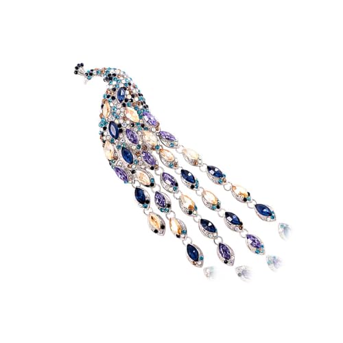 Exquisite Long Tail Peacocks Brosche Statement Schmuck Einzigartige Kleidung Accessoire Geeignet Für Elegante Abendkleidung Langer Schwanzbrosche von YUGSHNKFC