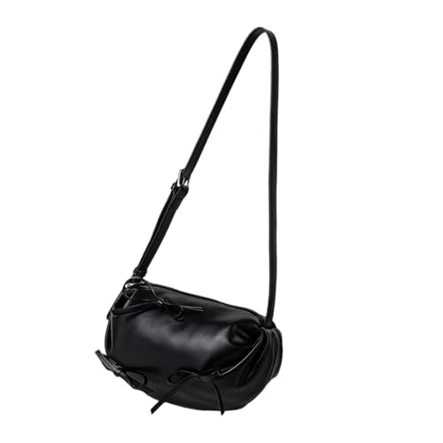 Frauen Lässig Weiche PU Leder Umhängetasche Mit Bogenknoten Solid Color Reißverschluss Crossbody Geldbörse Für Den Täglichen Gebrauch Und Ein Einkaufsmodus Falten Umhängetasche von YUGSHNKFC