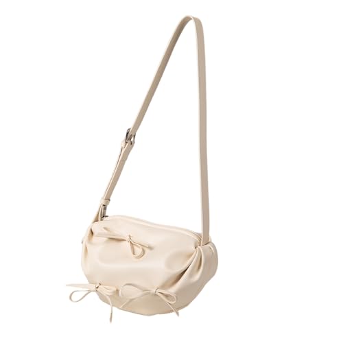 Frauen Lässig Weiche PU Leder Umhängetasche Mit Bogenknoten Solid Color Reißverschluss Crossbody Geldbörse Für Den Täglichen Gebrauch Und Ein Einkaufsmodus Falten Umhängetasche von YUGSHNKFC