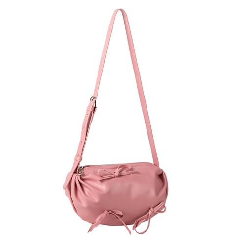 Frauen Lässig Weiche PU Leder Umhängetasche Mit Bogenknoten Solid Color Reißverschluss Crossbody Geldbörse Für Den Täglichen Gebrauch Und Ein Einkaufsmodus Falten Umhängetasche von YUGSHNKFC