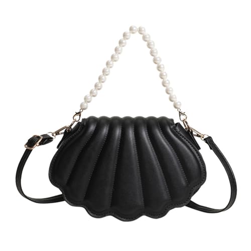 Frauen Perlenkette Handtasche Mode Muschel Abendbeutel Trendy Schulterkreuzkörper Mädchen All Matching Messenger Women Pearl Kette Handtasche Trendy Schulter Crossbody Taschen Muscheln Abendtaschen von YUGSHNKFC