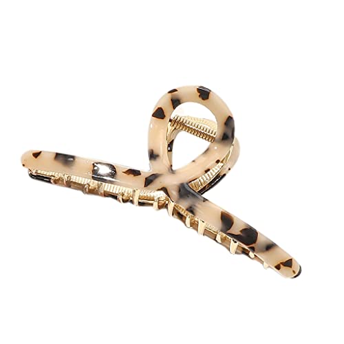 Geometrische Acetat-Haarklammer für Damen, ausgehöhlte Haarspangen, schöne Legierung, bunte Haarklammer für Pferdeschwanz-Halter von YUGSHNKFC