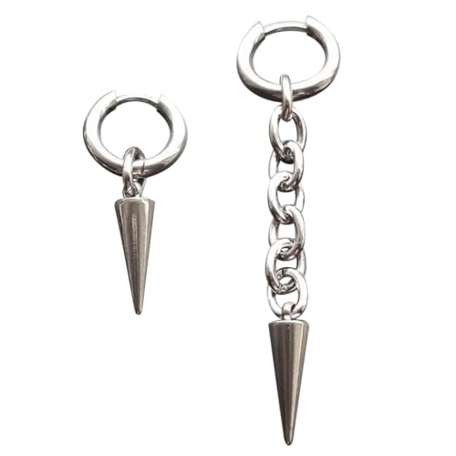Gothic Zahn-Ohrringe, Nietenkette, Charm-Creolen-Ohrring für Damen und Herren, Punk, koreanische Mode, Ohrringe, Rock-Accessoires, Metall von YUGSHNKFC