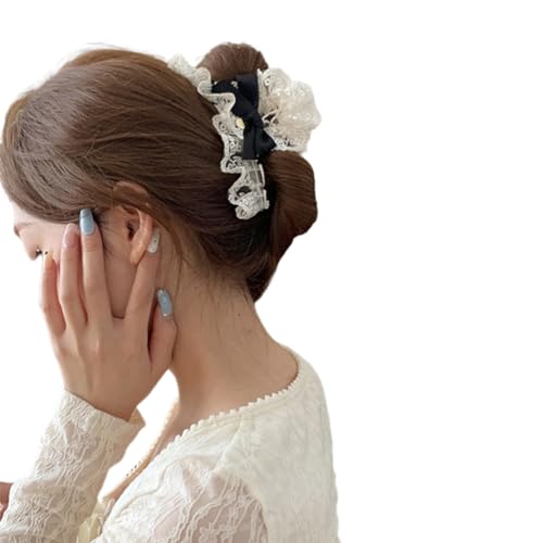 Haarklammer mit französischer Schleife / Blumenform, Zöpfe, Pferdeschwanz, Damen, Hautpflege, elegante Haarklammer für Hochzeit, Party von YUGSHNKFC