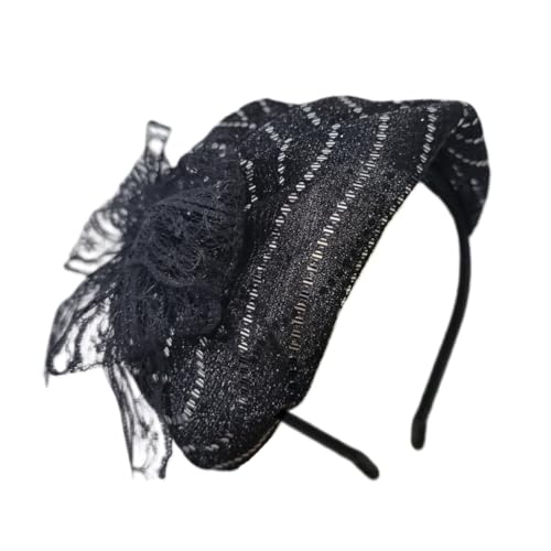 Haarreif mit Spitze und Schleife, für Damen und Mädchen, ästhetisches französisches Haarband, Fascinator, Haarreif für Abendkleider, Haarstyling von YUGSHNKFC