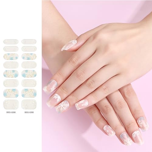 Halbhärtete Gelnagellackstreifen Klebstoff Gelnägelkunst Aufkleber Dauerhafte Glitzergelnagel Wraps Aufkleber Mit Nagelfeile von YUGSHNKFC