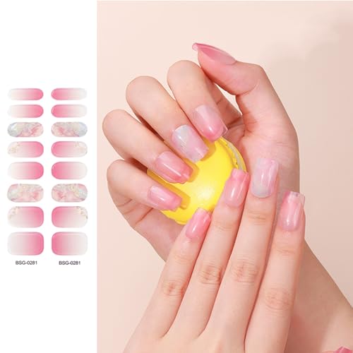 Halbhärtete Gelnagellackstreifen Klebstoff Gelnägelkunst Aufkleber Dauerhafte Glitzergelnagel Wraps Aufkleber Mit Nagelfeile von YUGSHNKFC