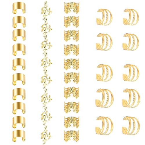 Halloween Ethnischer Haarschmuck Für Geflecht Haare Haarringe Dreadlock Perlengeflecht Clip Haarperlen Lose Spulengeflecht Ringe von YUGSHNKFC