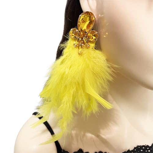 Kristall Gefiedertes Drop Ohr Schmuck Handgefertigt Extra Ohrringe Stilvolle Ergänzung Zum Täglichen Oder Abends Aussieht Extra Langer Dangle Ohrringe von YUGSHNKFC