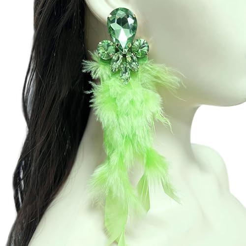 Kristall Gefiedertes Drop Ohr Schmuck Handgefertigt Extra Ohrringe Stilvolle Ergänzung Zum Täglichen Oder Abends Aussieht Extra Langer Dangle Ohrringe von YUGSHNKFC
