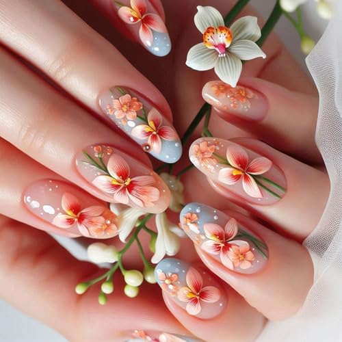 Künstliche Fingernägel, zum Aufkleben, für Damen und Mädchen, Acrylkleber, transparent von YUGSHNKFC