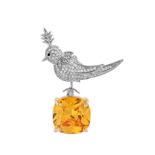 Leichter Goldener/silberner Vogel Auf Stein Brosche Leichte Design Abzeichen Pin Für Tägliche Business Kleidungsdekoration Business Kleidung Accessoires von YUGSHNKFC