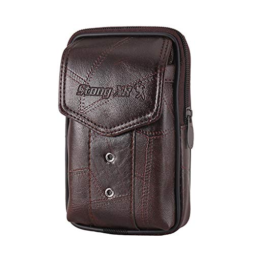 Männer Vintage Leder Taille Tasche Handy Tasche Sport Gürtel Hüfte Gürtel Schleife Brieftasche Tragen Für Fall Geldbörse von YUGSHNKFC