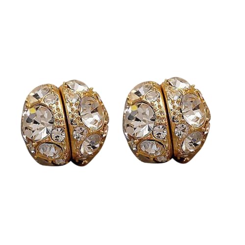 Magnetischer runder eingelegter Zirkon-Ohrring, kein Piercing, starker Magnet, Ohrclip, Modeschmuck, Magnetisch von YUGSHNKFC