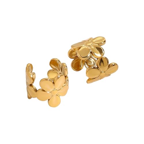 Mode Clip An Ohrringen Edelstahl Floralförmige Ohrringe Handgefertigte Ohrzubehör Für Empfindliche Ohren Modischer Clip Für Empfindliche Ohren von YUGSHNKFC