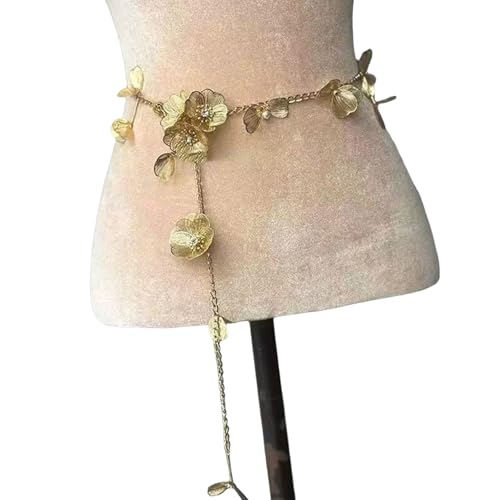 Mode Frauen Blumenperlen Taillenkette Dekorative Einschicht/mehrschichtige Körperkettengürtel Schmuckschmuck Zubehör Geschenk Frauen Modegürtel von YUGSHNKFC