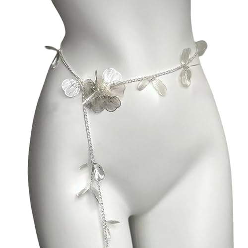 Mode Frauen Blumenperlen Taillenkette Dekorative Einschicht/mehrschichtige Körperkettengürtel Schmuckschmuck Zubehör Geschenk Frauen Modegürtel von YUGSHNKFC