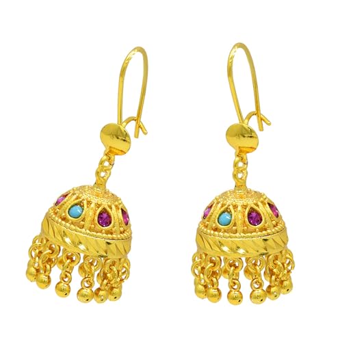 Mode Goldene Geometrische Geometrische Ohrringe Für Trendige Frauen Indische Jhumka Stile Täglich Gebrauch Casual Wear Indian Jhumka Ohrringe von YUGSHNKFC