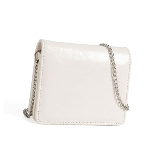 Modische Umhängetasche mit Kette für Lippenstifte, PU-Leder, Abend-Münzgeldbörse, Kopfhörer-Organizer, Kartenhalter, Geldbörse, beige von YUGSHNKFC