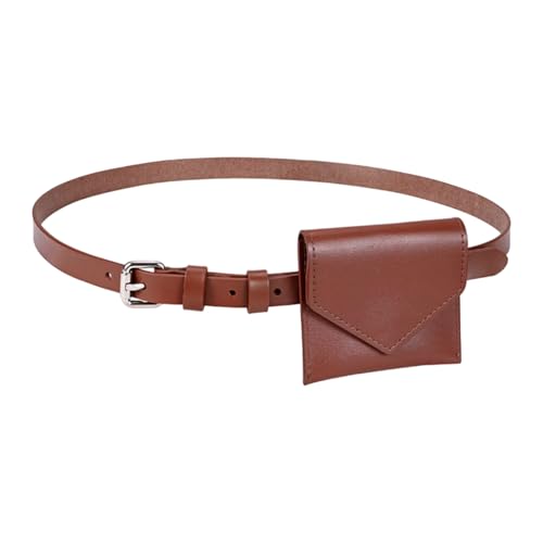 Modische kleine Hüfttasche im koreanischen Stil für Damen, PU-Leder, Gürteltaschen mit stilvollem Design und mehreren Fächern, modische Reise-Taille, braun, Mass Beauty von YUGSHNKFC
