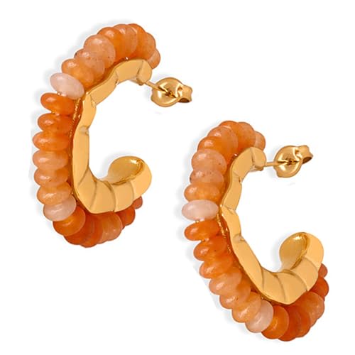 Multi Farb Ohrringe Naturalstein Vintage Ästhetik Geeignet Für Passende Einzigartige Und Elegante Looks Einzigartige Ohrringe von YUGSHNKFC