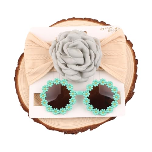 Nylon-Haarband, 0–3 Jahre, Kinder-Sonnenbrille mit passendem Stirnband, schöne Blume, Kopfbedeckung, Requisiten für Babys Nylon-Haarband, 0–3 Jahre, Kinder-Sonnenbrille mit passendem Stirnband, schöne Blume, Kopfbedeckung, Requisiten für Babys von YUGSHNKFC