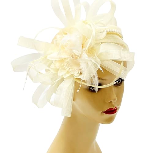 Perlen-Fascinator mit Blumen-Haarband für Partys und Bühnenauftritte, passend für alle Größen, verleiht dem Look einen Hauch von Laune von YUGSHNKFC