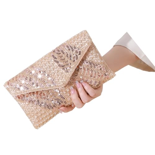 Perlen Pailletten Umhängetaschenkette Geldbörse Für Frauen Fashion Crossbody Taschen Mode Unterarm Tasche Satchel Handtasche Geschenke Trendy Clutches von YUGSHNKFC