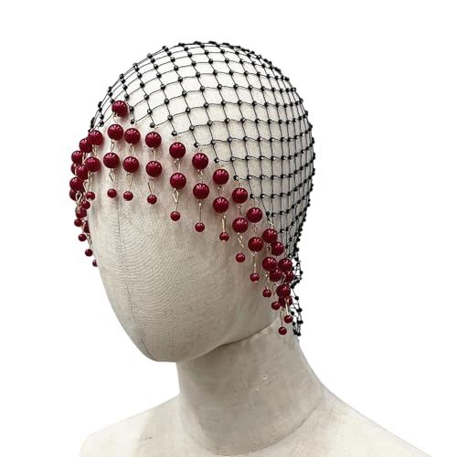 Quasten-Kopfbedeckung mit kunstvollem Hohlmuster, elegantes Hochzeits-Haarteil, geeignet für Hochzeiten, Musikfestivals und den Alltag von YUGSHNKFC
