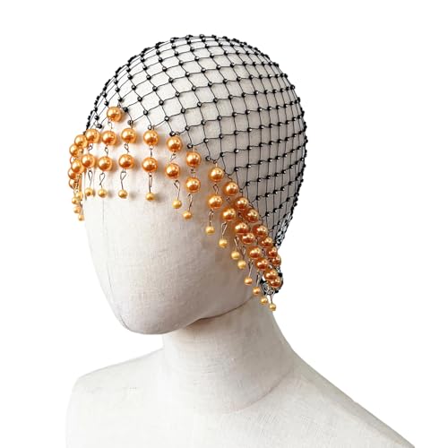 Quasten-Kopfbedeckung mit kunstvollem Hohlmuster, elegantes Hochzeits-Haarteil, geeignet für Hochzeiten, Musikfestivals und den Alltag von YUGSHNKFC