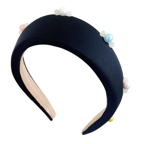 Retro-Perlen-Stirnband für Damen, bequemer Stoff, für den täglichen Gebrauch, Party-Kopfbedeckung, geeignet für verschiedene Anlässe von YUGSHNKFC