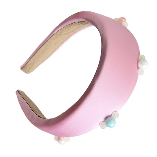 Retro-Perlen-Stirnband für Damen, bequemer Stoff, für den täglichen Gebrauch, Party-Kopfbedeckung, geeignet für verschiedene Anlässe von YUGSHNKFC