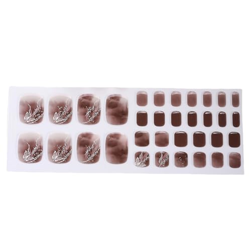 Schnell Auftragende Gel Pediküre Aufkleber Vollständige Nägel Wraps Zum Tragen Mit Funkelndem Puder Ornament Pediküre Aufkleber Für Frauen von YUGSHNKFC