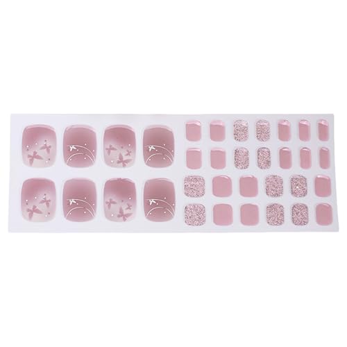 Schnell Auftragende Gel Pediküre Aufkleber Vollständige Nägel Wraps Zum Tragen Mit Funkelndem Puder Ornament Pediküre Aufkleber Für Frauen von YUGSHNKFC
