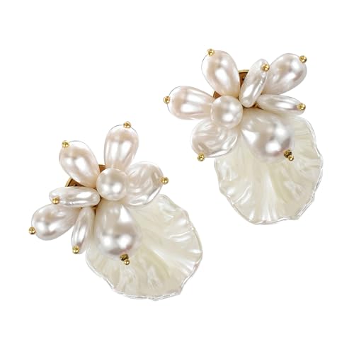 Stilvolle, tragbare Kunstperlen-Ohrringe, geometrisches Blumendesign, für den täglichen Gebrauch und besondere Anlässe, vielseitiger Kunstperlen-Schmuck von YUGSHNKFC