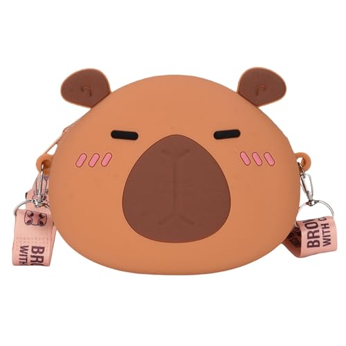 Stilvolle Capybara Silikon-Geldtasche, bequem, rund, Geldbörse, Crossbody-Börse, Kinder, Tiermotiv, Geldbörse, Reise-Münze, 01style, Mass Beauty von YUGSHNKFC