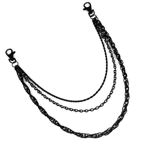 Stilvolle Persönlichkeits-Brieftaschenkette, mehrere Ringe, schwarze Kette, Ornament für Herren, verbessert Rock- und Punk-Styles, Outfits, Tanzauftritte, Einheitsgröße, Wie beschrieben, Wie von YUGSHNKFC