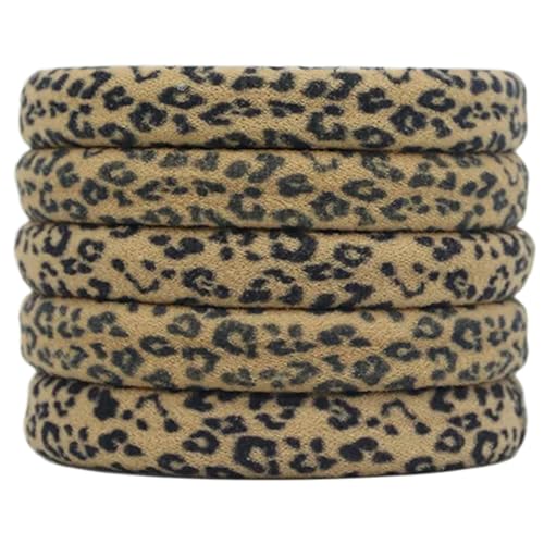 Stylische Haargummis mit Tiermuster, für Erwachsene, elastische Handtuchringe, Pferdeschwanz-Halter, saugfähig, zum Baden, 5 Stück von YUGSHNKFC