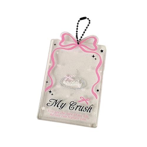 Transparenter Acryl-Fotokartenhalter mit Perlenkette, 7,6 cm, Fotokartenhüllen, Kartenhüllen, wasserabweisend, Fotokartenetui, trendiger Studentenkartenhalter von YUGSHNKFC