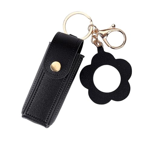 Trendige Lippenstift-Organizer-Tasche aus robusten Ledermaterialien für lange Nutzungsdauer, glatte Reißverschlüsse, Reise-Kosmetiktasche, Schwarz , Einheitsgröße von YUGSHNKFC