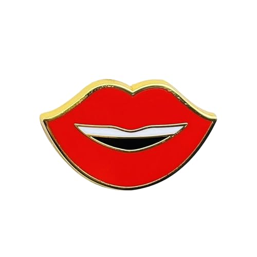 Trendy Lippenbrosche Bunte Metallmund Form Stecknadel Rucksack Badge Mode Accessoire Für Frauenkleidung Und Taschen Leichte Mode Pin von YUGSHNKFC
