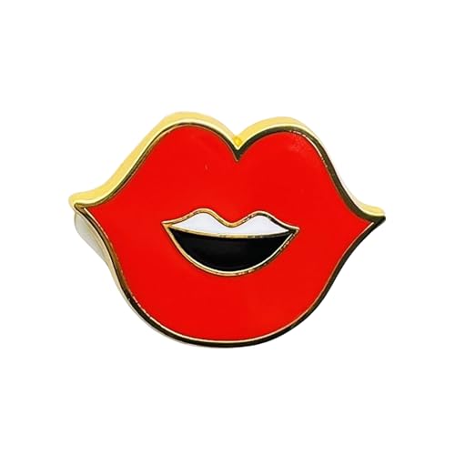 Trendy Lippenbrosche Bunte Metallmund Form Stecknadel Rucksack Badge Mode Accessoire Für Frauenkleidung Und Taschen Leichte Mode Pin von YUGSHNKFC